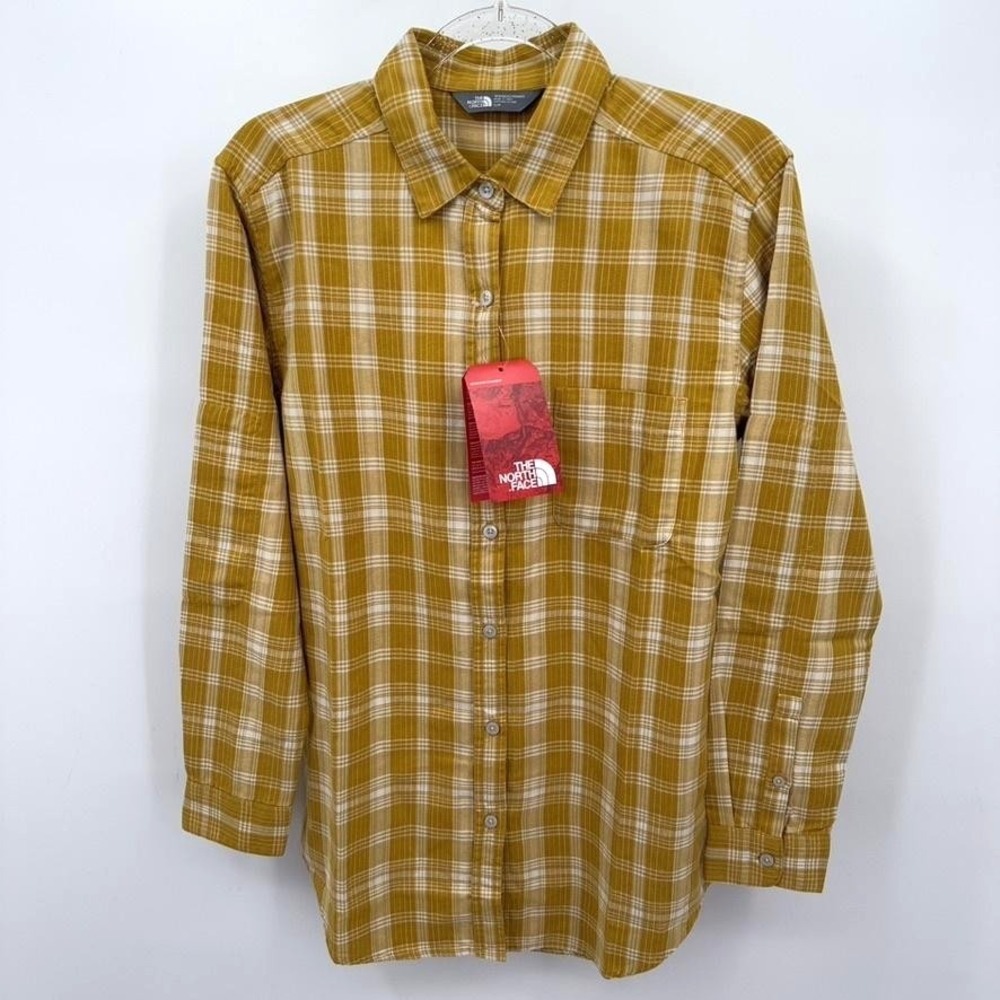 North Face Shirt‎ Womens Sz S Plaid Boyfriend Arrowwood L/S Relaxed Grunge Gorp